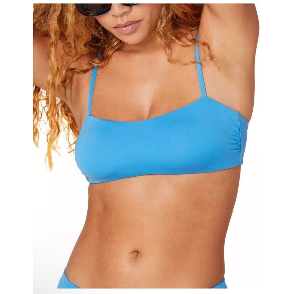 Andie Swim The Newport Scoop Neck Med Support Top Blue Size Med NWT